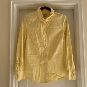 J. Crew yellow Pinstriped cotton shirt